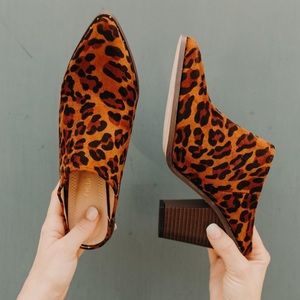 Leopard print mules